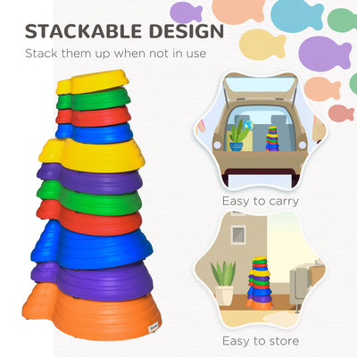 Outsunny 11 Piece Kids Balance Stepping Stones - Multicoloured 