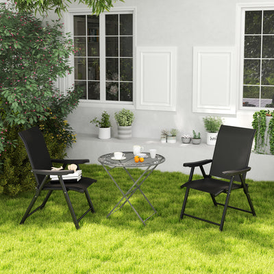 Outsunny Set of Two Folding Outdoor Chairs - Black 