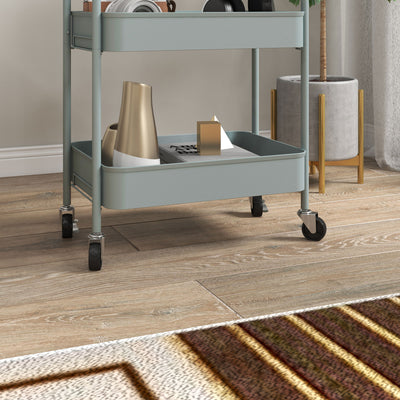 HOMCOM Three-Tier Steel Storage Trolley - Light Blue 