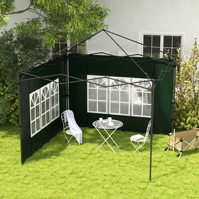 Outsunny Set of Two 3 x 3m Gazebo Frame Replacement Walls - Green 