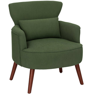 HOMCOM Corduroy Retro Accent Chair - Green 