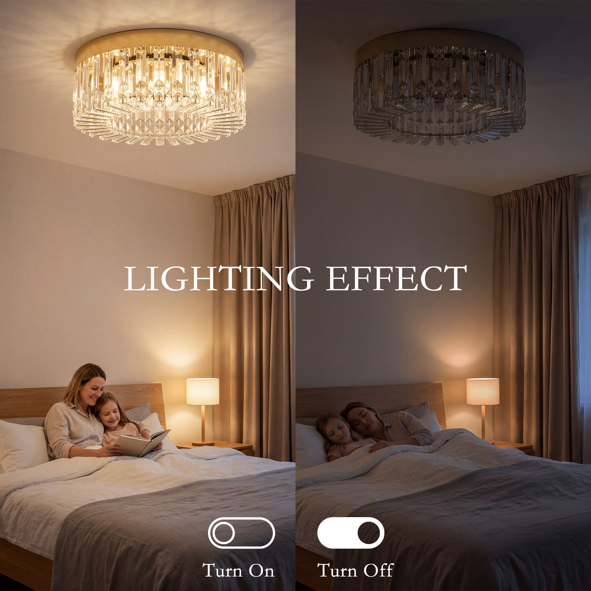 HOMCOM Crystal Chandeliers with 225 Crystal Pendants, 8-Light Ceiling Light for Living Room, Bedroom Dining Room, Gold Tone 