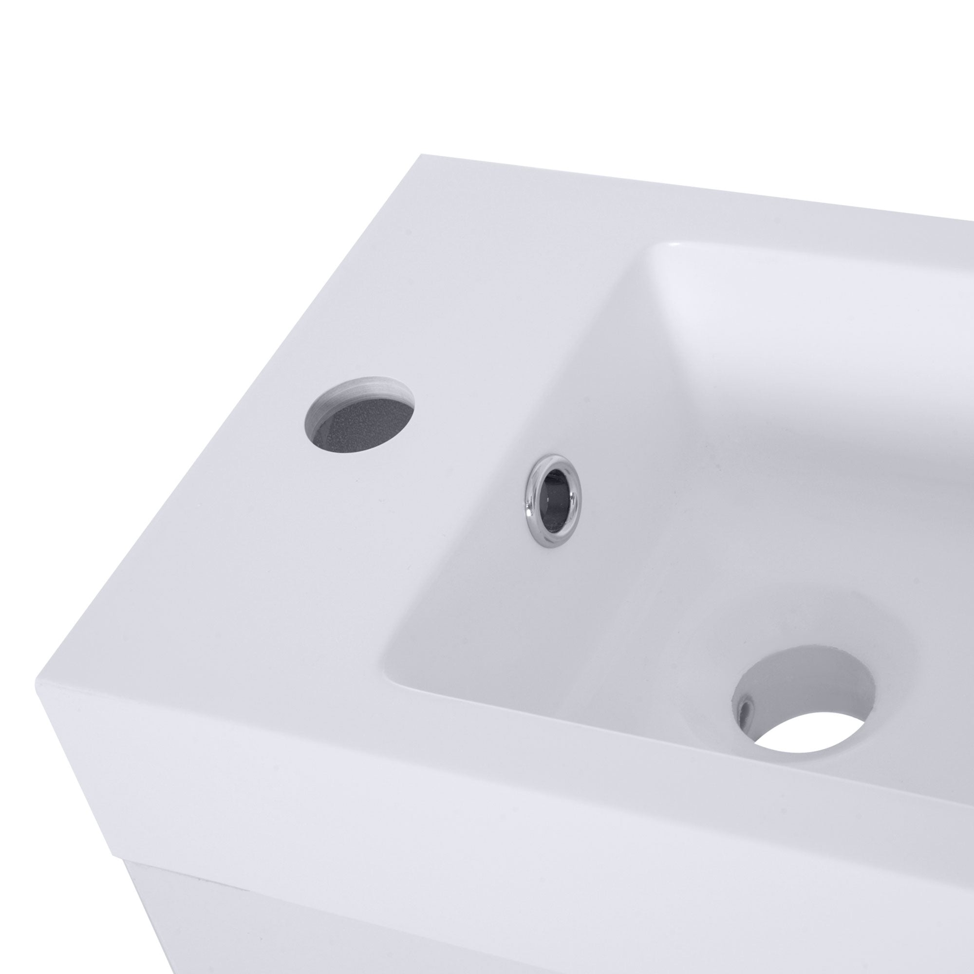 kleankin Under Sink Bathroom Vanity Unit Ceramic Basin Sink Cloakroom Storage Cabinet Home Furniture 