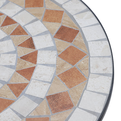 Outsunny 60cm Mosaic Round Bistro Table Side Bar Table Patio Garden Outdoor Balcony Furniture 