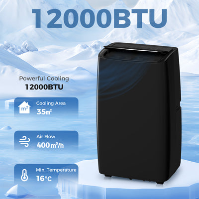 HOMCOM Portable Air Conditioner 12000 BTU, 4-in-1 Air Conditioning Unit, Dehumidifier, Cooling, Fan, Sleep Mode with 2 Speeds 