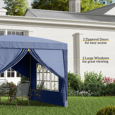 Outsunny 3 x 3(m) Pop Up Gazebo, Water and UV Resistant Party Tent Camping Canopy Marquee with Carry Bag, Blue 