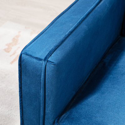 HOMCOM Velvet-Feel Three-Seater Sofa Bed - Blue 
