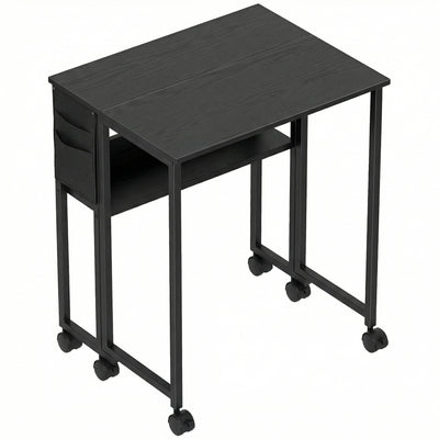 HOMCOM 63 cm Drop Leaf Writing Work Desk - Black 