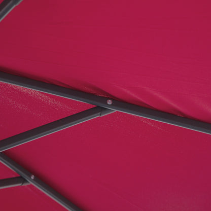 Outsunny 3m Water Resistant Terylene Hanging Parasol Wine Red 