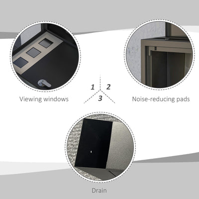 HOMCOM Wall Mounted Letterbox, Weatherproof Post Box, Modern Mailbox with 2 Keys and Viewing Windows, Easy to Install 