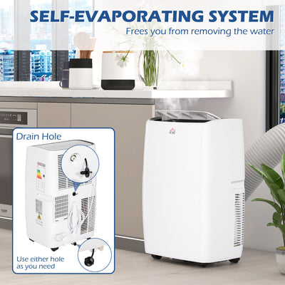 HOMCOM 14,000 BTU Mobile Air Conditioner, with LED Screen - White 