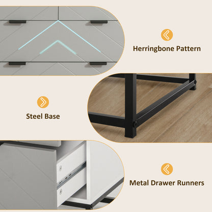 HOMCOM Chest of Drawers with Metal Handles Freestanding Dresser for Bedroom, Living Room