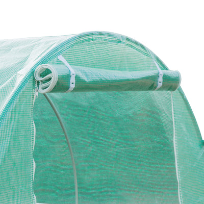 Outsunny 6 x 3 x 2m Greenhouse Replacement Cover ONLY Winter Garden Plant PE Cover for Tunnel Walk-in Greenhouse with Roll-up Windows Door Outdoor, Green 