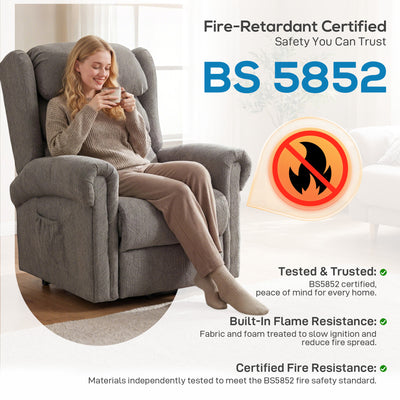 HOMCOM Velvet-Feel Electric Riser Recliner Chair, Power Lift Recliner Chair for Elderly with Remote Control, Dark Grey 