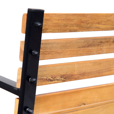 Outsunny Garden Bench, 122Lx60Wx80H cm-Steel/Wood 