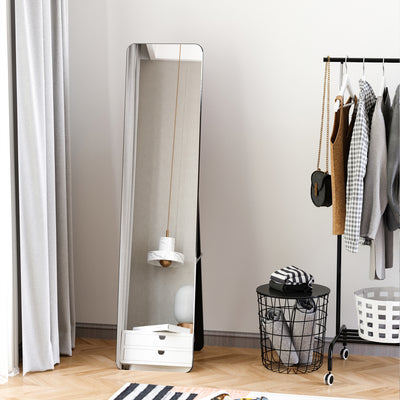 HOMCOM Full Length Mirror, Free Standing or Wall Hanging, Tall Full Body Mirror for Bedroom, Hallway, Black 