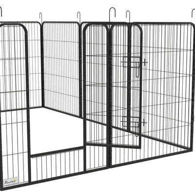 PawHut 12 Panels Heavy Duty Puppy Playpen, for Small Dogs, Indoor and Outdoor Use - Silver 