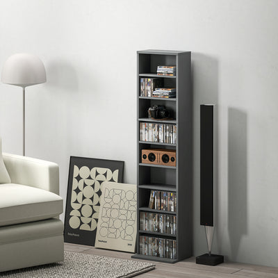 HOMCOM 260 Narrow CD Storage Unit - Grey 