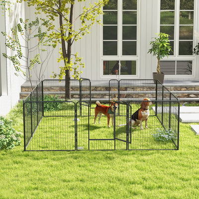 PawHut 12 Panels Heavy Duty Puppy Playpen, for Small Dogs, Indoor and Outdoor Use - Silver 