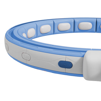 SPORTNOW Smart Weighted Hula Hoop, Massage Hula Ring w/ 16 Detachable Knots, 360° Auto-Rotating Ball, Digital Counter Light Blue 