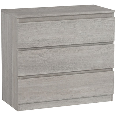 HOMCOM Chest of Three Drawers - Grey Wood Effect 