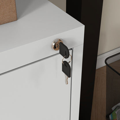 HOMCOM Two-Drawer Modern Steel Filing Cabinet - Cream 