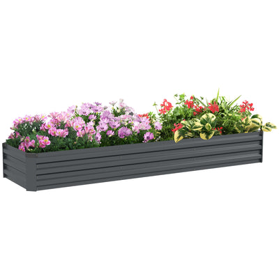 Outsunny 60 x 240cm Galvanised Steel Planter, with Open Bottom 