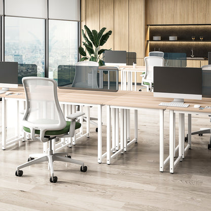 HOMCOM Computer Desk, Writing Table, 80 x 60 x 76cm Workstation for Home Office, Study with Metal Frame, Simple Assembly, White 