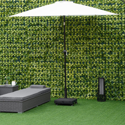 Outsunny 20kg Garden Parasol Base with Wheels Heavy Duty Sand or Water Filled Patio Umbrella Base for Outdoor Deck Beach Black 