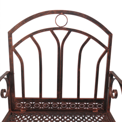 Outsunny Metal Single Chair 1 Seater Garden Outdoor Rocking Chair Vintage Style Bronze 