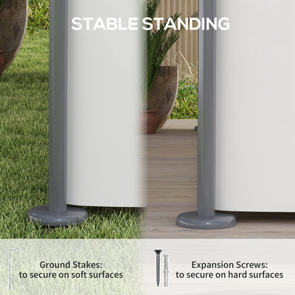 Outsunny 3 x 4m Metal Frame, Two-Tier Roof Gazebo - Cream White