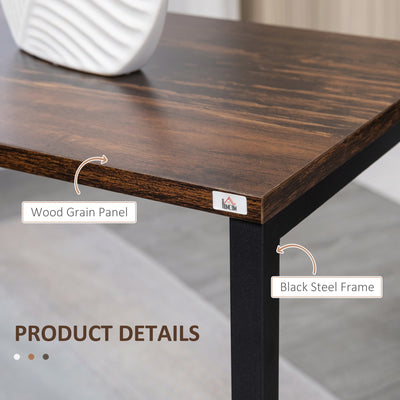 HOMCOM Nesting Side Tables Set of 3, C-Shaped Snack Side Tables with Steel Frame for Sofa Couch and Bed, Rustic Brown 
