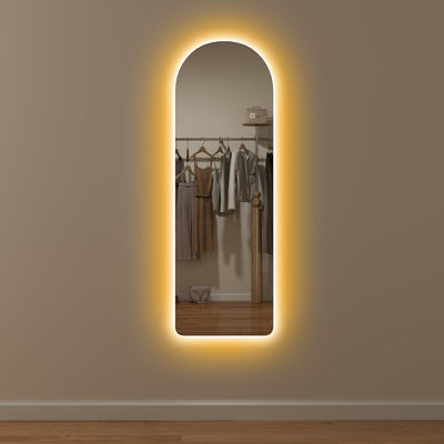 HOMCOM 120 x 40cm Arch Mirror, with LED Lights 