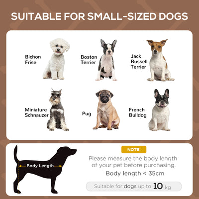 PawHut Raised Dog Bed Waterproof Elevated Pet Cot with Breathable Mesh UV Protection Canopy Coffee, for Small Dogs, 61 x 46 x 62cm 