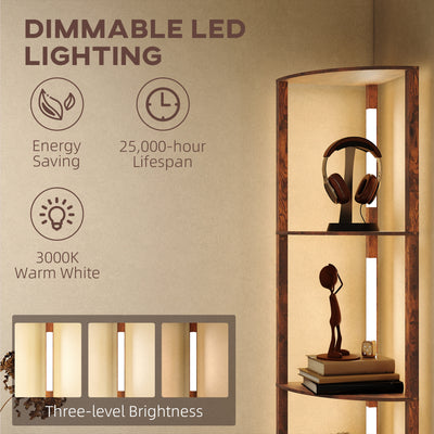 HOMCOM Three-Tier Corner Floor Lamp 