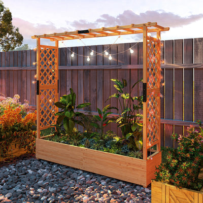Outsunny Fir Wood 171 x 39 cm Planter and Trellis Garden Bed 