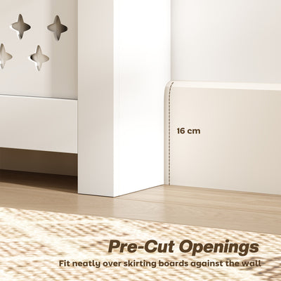 HOMCOM 108 x 19 cm Minimal Radiator Cover, with 2 Drawers - White 