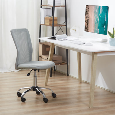 Vinsetto Office Chair, Armless Desk Chair, Adjustable Computer Swivel Chair with Rolling Wheels and Mesh Back for Home Work Study, Grey 