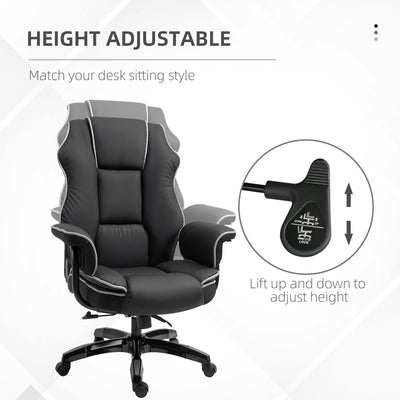 Vinsetto Executive Office Chair, PU Leather High Back Desk Chair with Height Adjustable, Reclining Swivel Computer Chair for Home, Black 