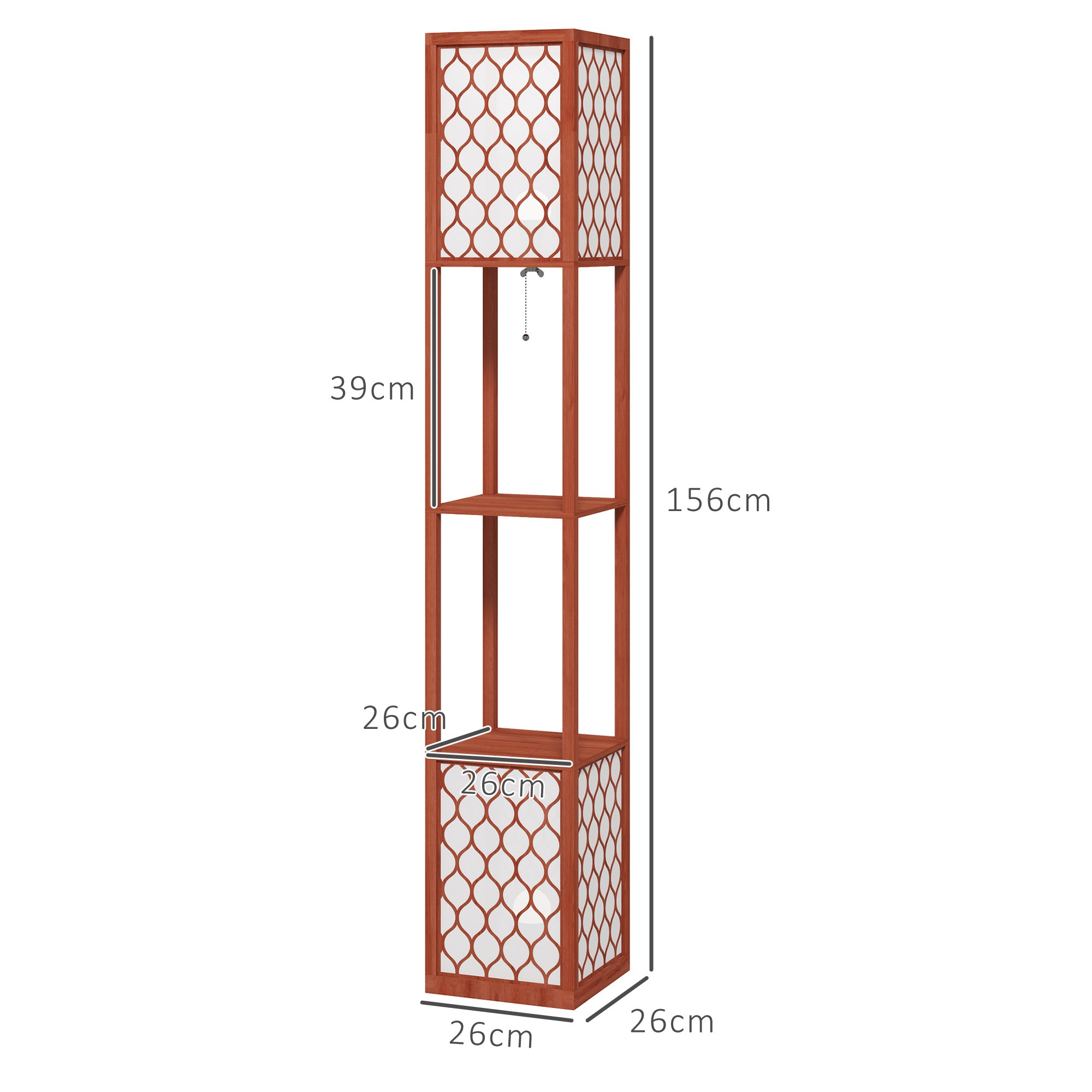 HOMCOM Duo Light Floor Shelves - Brown