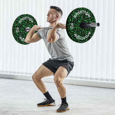 SPORTNOW Olympic Weight Plates Set, Solid Rubber Bumper Plates Weights Discs with 2"/5cm Holes, for Home Gym Weight Lifting Strength Training, 2 x 10kg 