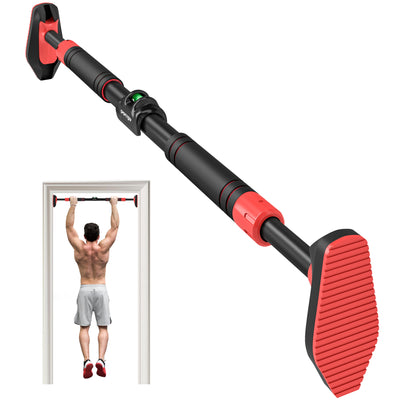 SPORTNOW Pull Up Bar Doorway No Screws, Door Frame Chin Up Bar with Level Metre, 96-130 cm (37.8"-51.2") Width Adjustable for Home Gym, Max Load 200kg 