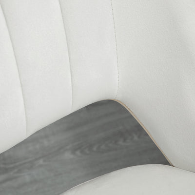 Vinsetto Armless Velvet-Feel Office Chair - Cream White 