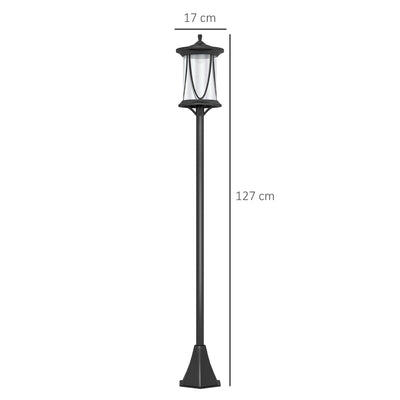 Outsunny Solar Lamp Post Light, 1.3 M LED Outdoor Street Light, Waterproof IP44 for Patio, Garden, Pathway, Cool White 