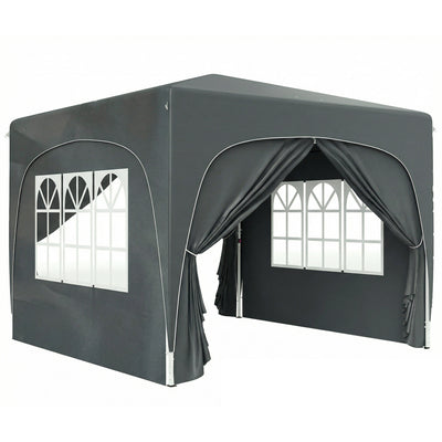 Outsunny 3 x 3m Pop-Up Gazebo Shelter, with Accessories - Dark Grey 