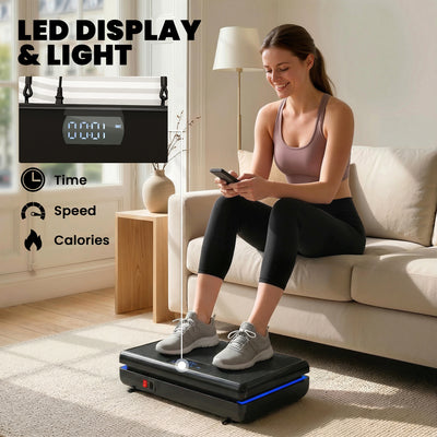 SPORTNOW Vibration Plate Exercise Machine with 120 Speed Levels, 5 Programs, Quiet Vibrating Plate with Resistance Bands 