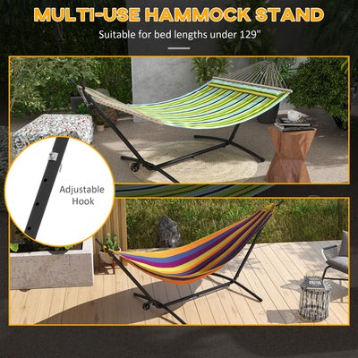 Outsunny 9.5ft Hammock Stand, Portable Hammock with Wheels, Adjustable Hammock Net Stand with Carry Bag, for String-style, Brazilian-style, Flat-style, Rope-style Hammocks, Black 