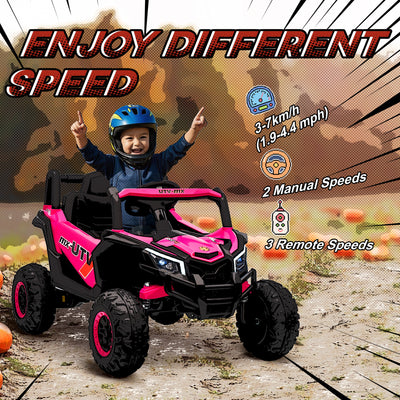 AIYAPLAY 12V Kids Ride On Car with Remote Control, Kids Electric Car with Suspension System, Music, for Kids 3-5 Years, Pink 
