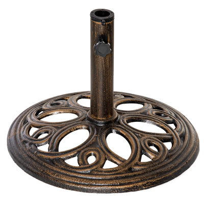 Outsunny 11.5 kg Cast Metal Round Patio Umbrella Base Stand, Umbrella Holder for Outdoor, Patio, Garden, Bronze Tone 