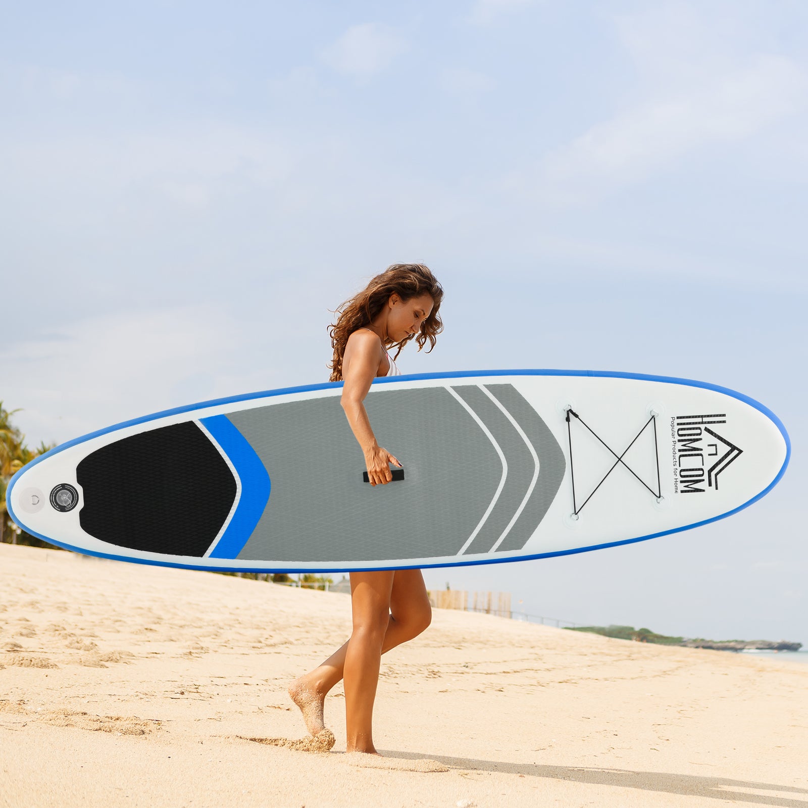 HOMCOM Stand Up Paddle Board SUP Accessory Carry Bag Adj Paddle Pump Leash Inflatable Paddle Board 